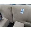 Image 2 : Tan Sofa/Easy Chair Fold to Futon Set w/2 Ottomans