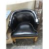 Image 1 : Black Leather Round Back Side Chair