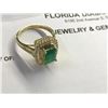 Image 2 : 14K YG Diamond & Emerald Ring w/Approx. 1.50 CT