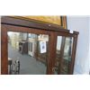 Image 2 : Tiger Oak Mirrored Drop Front 3-Drawer Cabinet