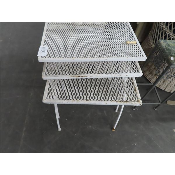 Iron/Mesh Nesting Patio Table Set of 3