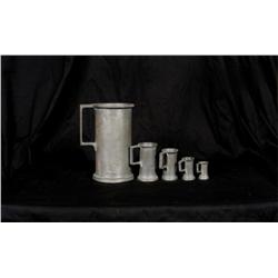 Graduated Set of Early Pewter Mugs