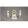Image 1 : 3 Piece Czech. Porcelain Clock Set Circa 1920s