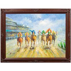 Art Item of Jockey's In Action Well Executed