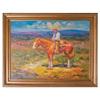 Image 1 : Well Executed Oil on Canvas of Plains Rider