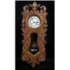 Image 1 : Fancy Carved Walnut Wall Clock Circa 1880's