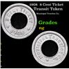 Image 1 : 1908  8 Cent Ticket Grades ng