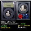 Image 1 : Proof 2011-S U.S. Army Modern Commem Half Dollar 50c Graded GEM++ Proof Deep Cameo By USCG