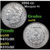 1891-cc Morgan Dollar $1 Grades Choice AU/BU Slider