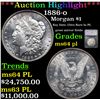 Image 1 : ***Auction highlight*** 1886-o Morgan Dollar $1 Graded ms64 pl By SEGS (fc)