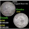 1835 Capped Bust Half Dollar 50c Grades xf
