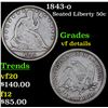 1843-o Seated Half Dollar 50c Grades vf details