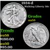 Image 1 : 1934-d Walking Liberty Half Dollar 50c Grades Select AU