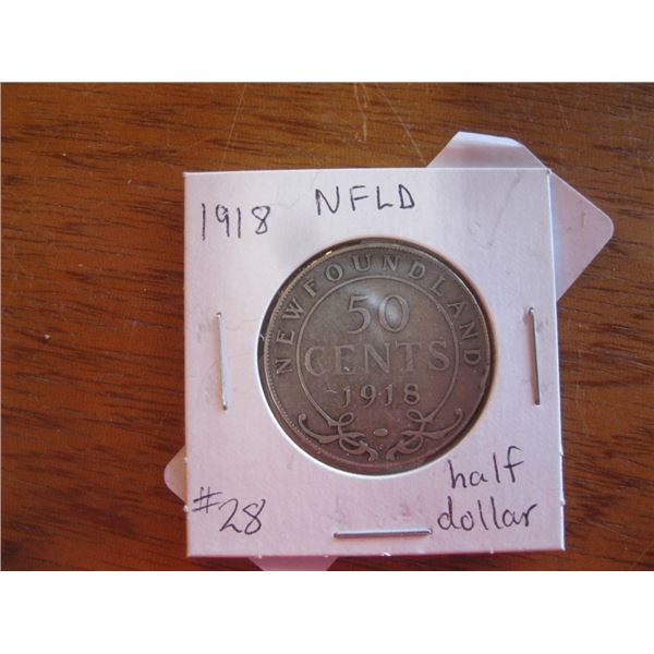 1918 Canada NFLD Half Dollar