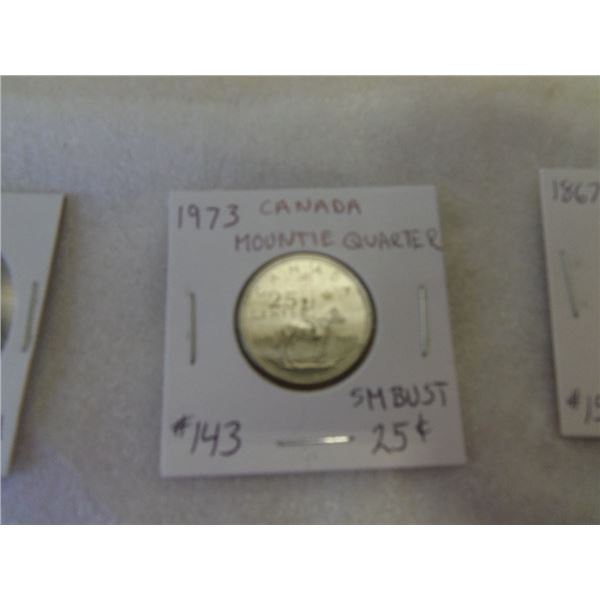 1973 Canada RCMP 25 Cent Coin