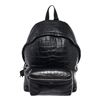 Image 1 : Yves Saint Laurent Black Leather Paris Croc Embossed Backpack