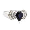 2.40 ctw Sapphire and Diamond Ring - 18KT White Gold