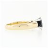 Image 5 : Simple 14k Yellow & White Gold 1.16 ctw Oval Cut Dark Blue Sapphire Solitaire Ri
