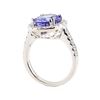 Image 4 : 4.46 ctw Tanzanite and Diamond Ring - Platinum
