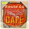 Image 1 : 14" ROUTE 66 BAR & GRILL CAFE WALL CLOCK