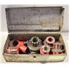 Image 1 : VINTAGE TOOL BOX WITH 7 PIECE PIPE DIE SET