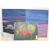Image 1 : LOT OF 3 VARIOUS ORIGINAL CANVAS PAINTINGS