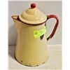 Image 1 : 1940'S CREAM & RED ENAMEL COFFEE POT