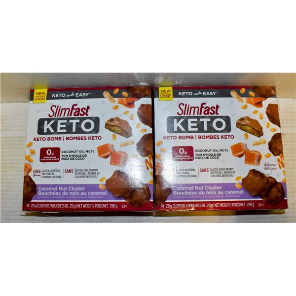 2 BOXES OF SLIMFAST KETO BOMB CARAMEL NUT CLUSTERS