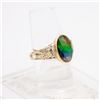 Image 2 : 18 KARAT YELLOW GOLD GENTLEMAN'S AMMOLITE RING