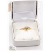 14K YELLOW & WHITE GOLD DIAMOND SOLITAIRE RING