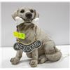 Image 1 : WELCOME DOG STATUE - NOCHIPS/CRACKS, GLASS EYES