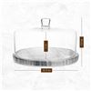 Image 2 : NEW MARBLE CAKE STAND WITH GLASS DOME, PADDED BASE