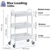 Image 2 : NEW REPACKED 3 TIER WHITE METAL ROLLING CART