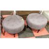 Image 1 : PAIR OF ROUND ACCENT OTTOMANS H-16" D-24"