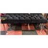 BLACK VELVET BENCH W/ CLEAR LEGS H-20" W-18.5"