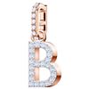 Image 1 : AUTHENTIC SWAROVSKI CHARM "B" WHITE, ROSE-GOLD