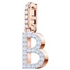 AUTHENTIC SWAROVSKI CHARM "B" WHITE, ROSE-GOLD