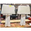 Image 1 : PAIR OF WHITE SHOWHOME LAMPS APPROX 28.5" TALL