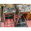 Image 1 : PAIR OF METAL STOOLS H-26.5" - 13" X 13"