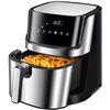 Image 1 : NEW 5.8QT BLACK AND SILVER 1700W 8 IN 1 AIR FRYER