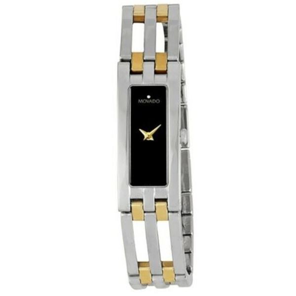 SWISS MOVADO ESPERANZA BLACK DIAL LADIES TWO TONE