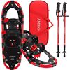 Image 1 : NEW AMBIO 825 RED SNOW SHOE AND TREKKING POLE SET