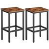 Image 1 : NEW SET OF 2 BAR STOOLS, RUSTIC BROWN WITH BLACK