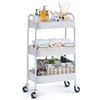 Image 1 : NEW REPACKED 3 TIER WHITE ROLLING CART, NO SCREW