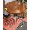Image 1 : WOODEN TOP ROUND SIDE TABLE W/ METAL FRAME H-19.5"