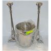 Image 1 : SHOWHOME METAL ICE BUCKET + CANDLE STICKS 16.5"