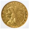 Image 2 : 1908 $2.5 GOLD INDIAN PCI CH/GEM BU