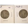 Image 1 : 1928 & 1928-S SILVER STANDING LIBERTY QUARTERS