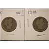 Image 1 : 1911 & 1912 SILVER BARBER QUARTERS