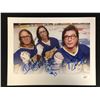 Image 1 : SLAPSHOT MOVIE HANSON BROTHERS TRIPLE SIGNED 8 X 10 (JSA COA)